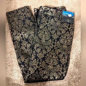 Gold Paisley Dress Pants